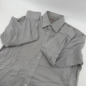 Uniqlo Men's M Gingham Check Long Sleeve Button Down Shirt Casual Dress Y2K